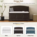 Banc de rangement pour chaussures GDFStudio Ruth de style moderne du milieu du siècle avec rangement dissimulé et coussin en lin