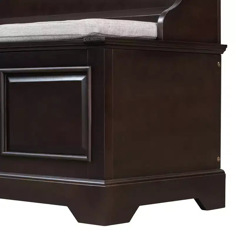 Banc de rangement pour chaussures GDFStudio Ruth de style moderne du milieu du siècle avec rangement dissimulé et coussin en lin