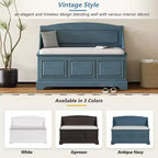 Banc de rangement pour chaussures GDFStudio Ruth de style moderne du milieu du siècle avec rangement dissimulé et coussin en lin