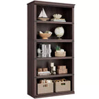 Bibliothèque de ferme à 5 étagères, avec rangement, étagères ouvertes, étagères de rangement, bibliothèques en bois de 81 cm de large pour bureau, bibliothèque