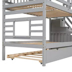 Lits superposés maison jumeaux avec toboggan, lit superposé jumeau avec escaliers de rangement et lit gigogne, lits superposés en bois pour enfants avec toit et fenêtre