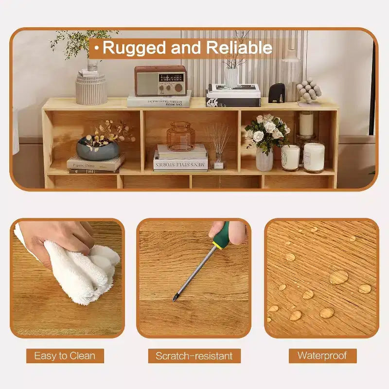 COZONY Étagère 10 cubes à 3 niveaux avec 5 pieds en fer, étagère de rangement ouverte autoportante en bois pour la maison, le bureau, le salon, la chambre