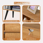 COZONY Étagère 10 cubes à 3 niveaux avec 5 pieds en fer, étagère de rangement ouverte autoportante en bois pour la maison, le bureau, le salon, la chambre
