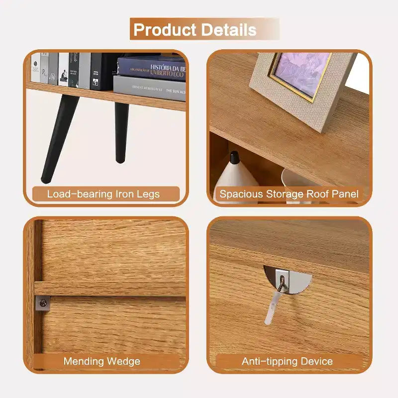 COZONY Étagère 10 cubes à 3 niveaux avec 5 pieds en fer, étagère de rangement ouverte autoportante en bois pour la maison, le bureau, le salon, la chambre