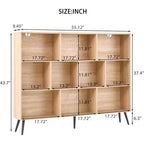 COZONY Étagère 10 cubes à 3 niveaux avec 5 pieds en fer, étagère de rangement ouverte autoportante en bois pour la maison, le bureau, le salon, la chambre