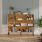 COZONY Étagère 10 cubes à 3 niveaux avec 5 pieds en fer, étagère de rangement ouverte autoportante en bois pour la maison, le bureau, le salon, la chambre