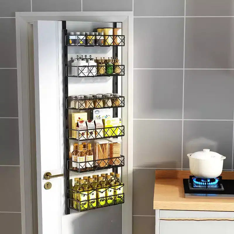 Organisateur de garde-manger à suspendre à la porte à 6 niveaux, étagère de rangement de cuisine, grande capacité, pour épices