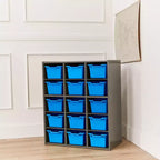 Meuble de rangement 15 casiers ECR4Kids Streamline avec 15 bacs à façade ouverte, 5x3, mobilier pour enfants