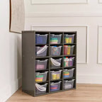 Meuble de rangement 15 casiers ECR4Kids Streamline avec 15 bacs à façade ouverte, 5x3, mobilier pour enfants