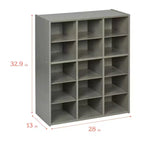 Meuble de rangement 15 casiers ECR4Kids Streamline avec 15 bacs à façade ouverte, 5x3, mobilier pour enfants