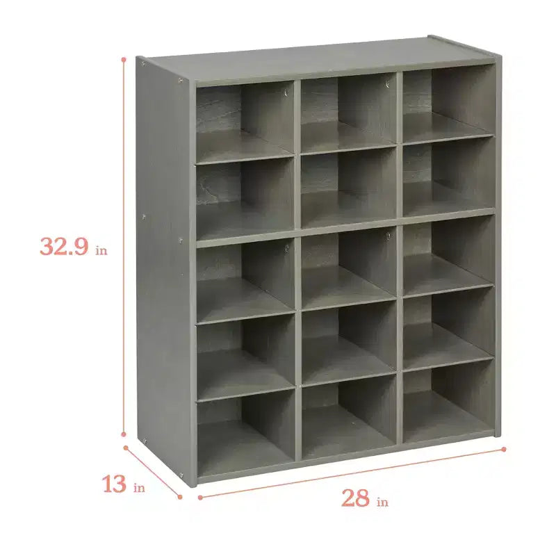 Meuble de rangement 15 casiers ECR4Kids Streamline avec 15 bacs à façade ouverte, 5x3, mobilier pour enfants