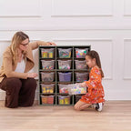 Meuble de rangement 15 casiers ECR4Kids Streamline avec 15 bacs à façade ouverte, 5x3, mobilier pour enfants