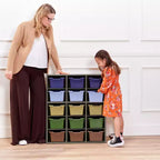 Meuble de rangement 15 casiers ECR4Kids Streamline avec 15 bacs à façade ouverte, 5x3, mobilier pour enfants