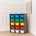 Meuble de rangement 15 casiers ECR4Kids Streamline avec 15 bacs à façade ouverte, 5x3, mobilier pour enfants