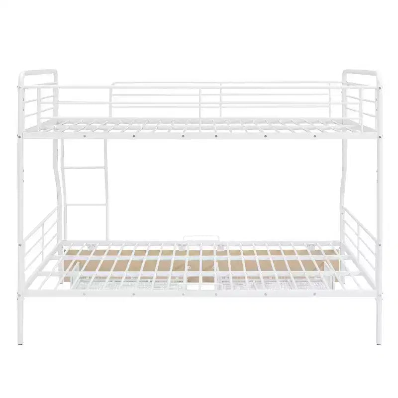 Lits superposés en métal Full XL sur Queen avec 2 tiroirs, cadre de lit superposé robuste pour enfants, adolescents et adultes