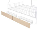 Lits superposés en métal Full XL sur Queen avec 2 tiroirs, cadre de lit superposé robuste pour enfants, adolescents et adultes