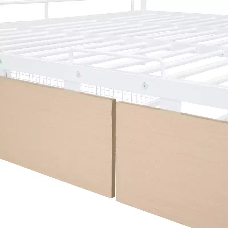 Lits superposés en métal Full XL sur Queen avec 2 tiroirs, cadre de lit superposé robuste pour enfants, adolescents et adultes