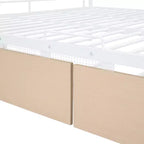Lits superposés en métal Full XL sur Queen avec 2 tiroirs, cadre de lit superposé robuste pour enfants, adolescents et adultes