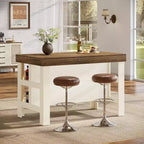 Meuble de bar Lantine avec étagères de rangement, armoire de bar de 140 cm de hauteur de comptoir de style ferme pour cuisine ou salle à manger, marron
