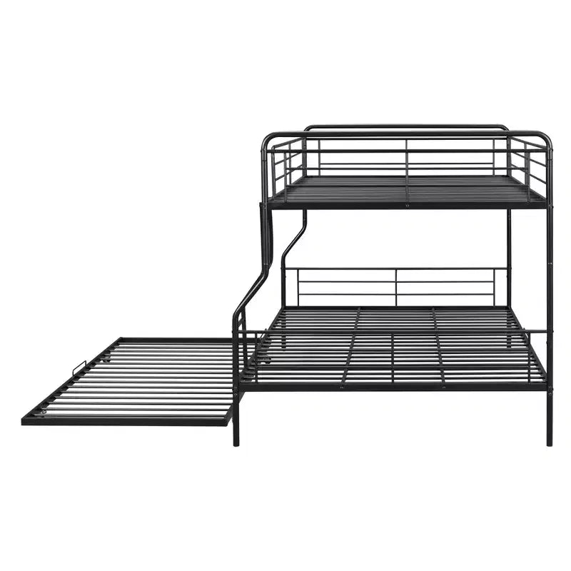 Lit superposé en métal Full XL sur Queen avec lit gigogne, convertible en 2 lits séparés, cadre de lit en fer robuste pour enfants et adolescents