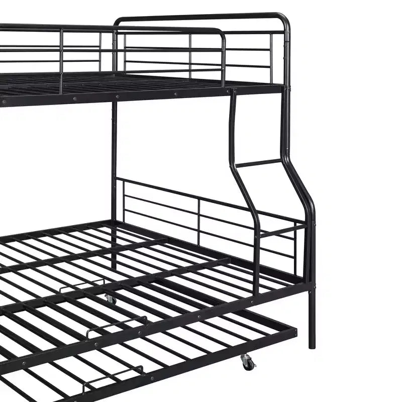Lit superposé en métal Full XL sur Queen avec lit gigogne, convertible en 2 lits séparés, cadre de lit en fer robuste pour enfants et adolescents