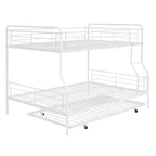 Lit superposé en métal Full XL sur Queen avec lit gigogne, convertible en 2 lits séparés, cadre de lit en fer robuste pour enfants et adolescents