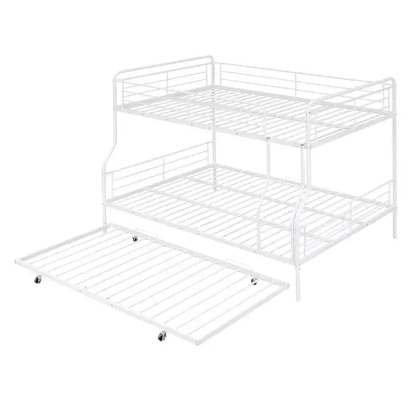 Lit superposé en métal Full XL sur Queen avec lit gigogne, convertible en 2 lits séparés, cadre de lit en fer robuste pour enfants et adolescents