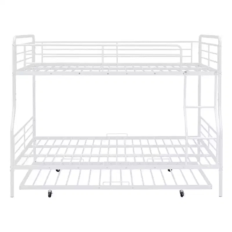 Lit superposé en métal Full XL sur Queen avec lit gigogne, convertible en 2 lits séparés, cadre de lit en fer robuste pour enfants et adolescents