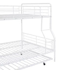 Lit superposé en métal Full XL sur Queen avec lit gigogne, convertible en 2 lits séparés, cadre de lit en fer robuste pour enfants et adolescents