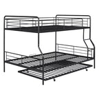 Lit superposé en métal Full XL sur Queen avec lit gigogne, convertible en 2 lits séparés, cadre de lit en fer robuste pour enfants et adolescents
