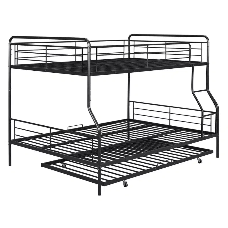 Lit superposé en métal Full XL sur Queen avec lit gigogne, convertible en 2 lits séparés, cadre de lit en fer robuste pour enfants et adolescents