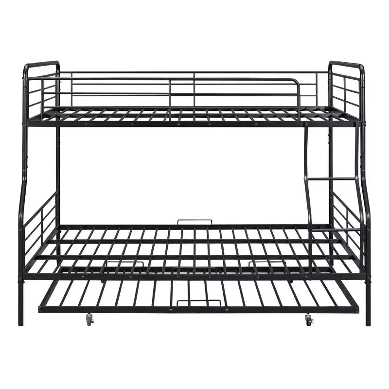 Lit superposé en métal Full XL sur Queen avec lit gigogne, convertible en 2 lits séparés, cadre de lit en fer robuste pour enfants et adolescents