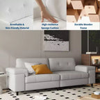 Canapé 3 places de 85 pouces avec assise profonde et accoudoirs réglables, canapé de salon moderne du milieu du siècle, canapé confortable en chenille pour chambre à coucher