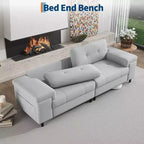 Canapé 3 places de 85 pouces avec assise profonde et accoudoirs réglables, canapé de salon moderne du milieu du siècle, canapé confortable en chenille pour chambre à coucher