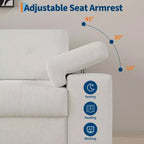 Canapé 3 places de 85 pouces avec assise profonde et accoudoirs réglables, canapé de salon moderne du milieu du siècle, canapé confortable en chenille pour chambre à coucher
