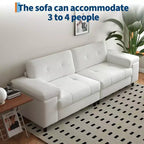 Canapé 3 places de 85 pouces avec assise profonde et accoudoirs réglables, canapé de salon moderne du milieu du siècle, canapé confortable en chenille pour chambre à coucher
