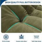 Fauteuil poire Acekool pour adultes, canapé simple en mousse à mémoire de forme, tissu effet daim, chaise de sol moderne et confortable pour salon et chambre à coucher, vert