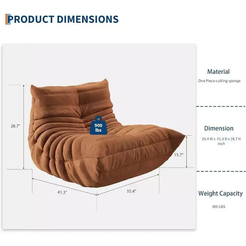 Fauteuil poire Acekool pour adultes, canapé simple en mousse à mémoire de forme, tissu effet daim, chaise de sol moderne et confortable pour salon et chambre à coucher, vert