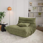 Fauteuil poire Acekool pour adultes, canapé simple en mousse à mémoire de forme, tissu effet daim, chaise de sol moderne et confortable pour salon et chambre à coucher, vert