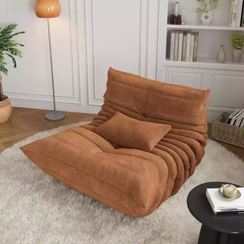 Acekool Bean Bag Chair for Adults, Memory Foam Single Sofa, Suede-Like Fabric, Supportive Modern Floor Chair for Living Room & Bedroom, Green