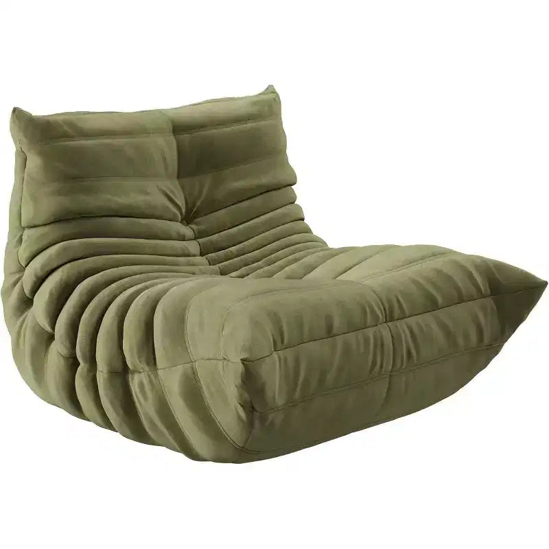Fauteuil poire Acekool pour adultes, canapé simple en mousse à mémoire de forme, tissu effet daim, chaise de sol moderne et confortable pour salon et chambre à coucher, vert
