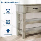 Table d'entrée GustoWave, Console avec 2 tiroirs de rangement, Table de canapé rustique à 3 niveaux, Tables de couloir, Gris rustique