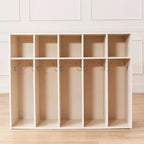 Vestiaire à 5 compartiments pour tout-petits et 5 bacs de rangement avant à écope ECR4Kids Streamline, Rangement à casiers