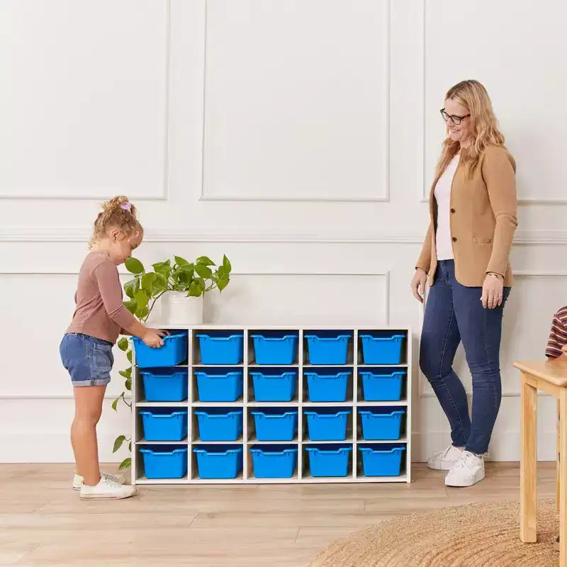 Meuble de rangement ECR4Kids Streamline 20 bacs avec 20 bacs à façade ouverte, 4x5, Meuble pour enfants