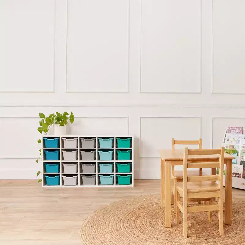 Meuble de rangement ECR4Kids Streamline 20 bacs avec 20 bacs à façade ouverte, 4x5, Meuble pour enfants