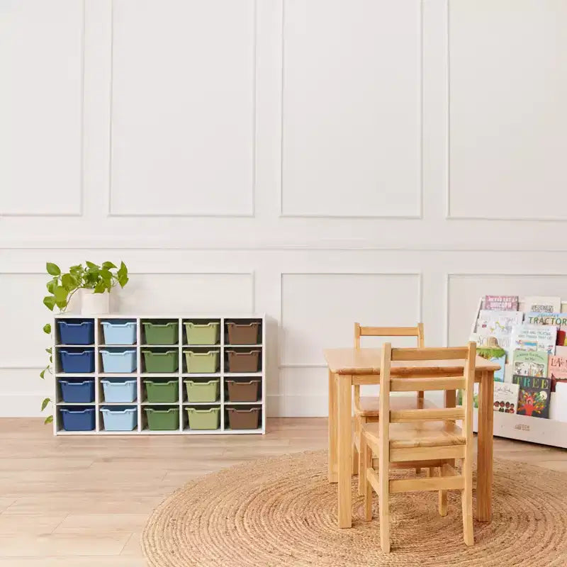 Meuble de rangement ECR4Kids Streamline 20 bacs avec 20 bacs à façade ouverte, 4x5, Meuble pour enfants