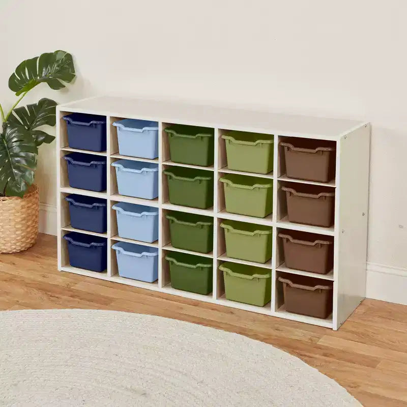 Meuble de rangement ECR4Kids Streamline 20 bacs avec 20 bacs à façade ouverte, 4x5, Meuble pour enfants