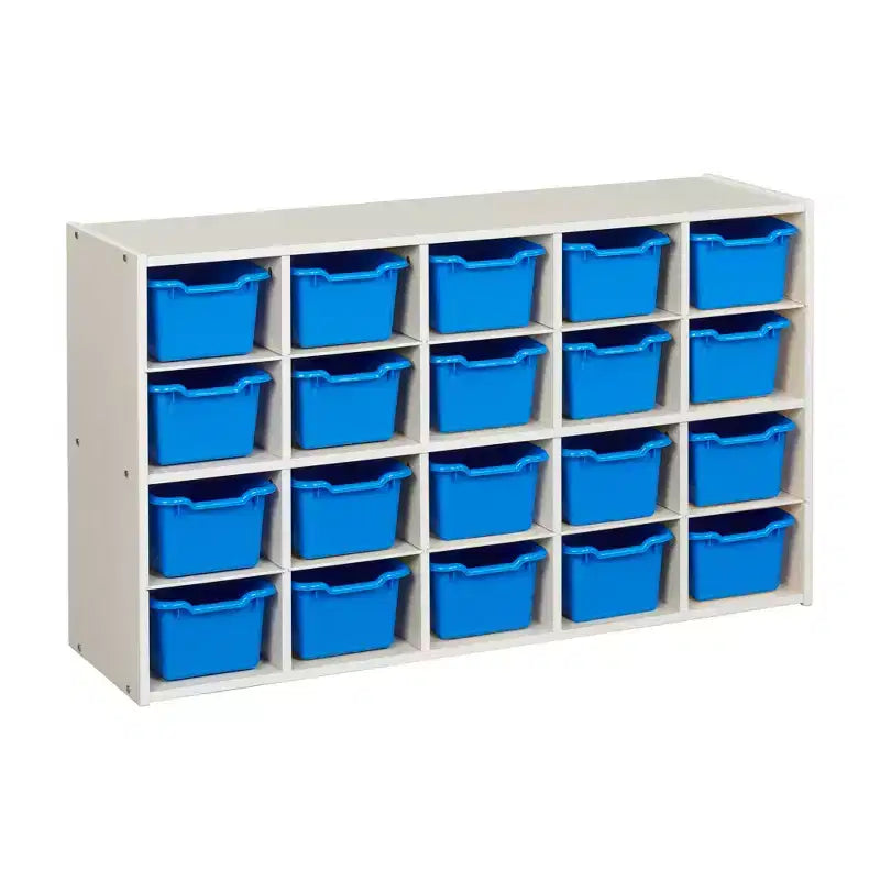 Meuble de rangement ECR4Kids Streamline 20 bacs avec 20 bacs à façade ouverte, 4x5, Meuble pour enfants