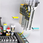 TROPOW Support mural de rangement pour outils électriques, support à 4 niveaux pour 4 perceuses électriques, étagère à outils robuste pour garage, atelier