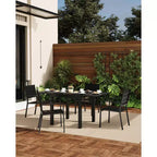 COZONY Ensemble de 4 chaises de salle à manger d'extérieur, chaises de terrasse résistantes aux intempéries avec accoudoirs, cadre en métal pour pelouse, terrasse, balcon et bord de piscine